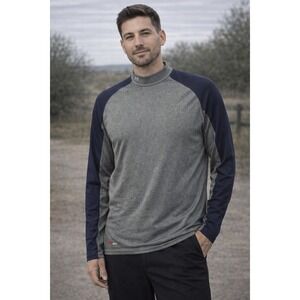 RAWLINGS Gray Navy‎ Long Sleeve Athletic Shirt Mock Neck Performance Size XL